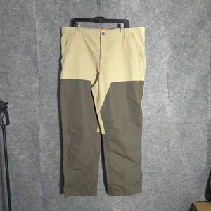 Field & Stream Utility Pants Mens 40 Khaki Green Hunting Canvas Reinforced Leg